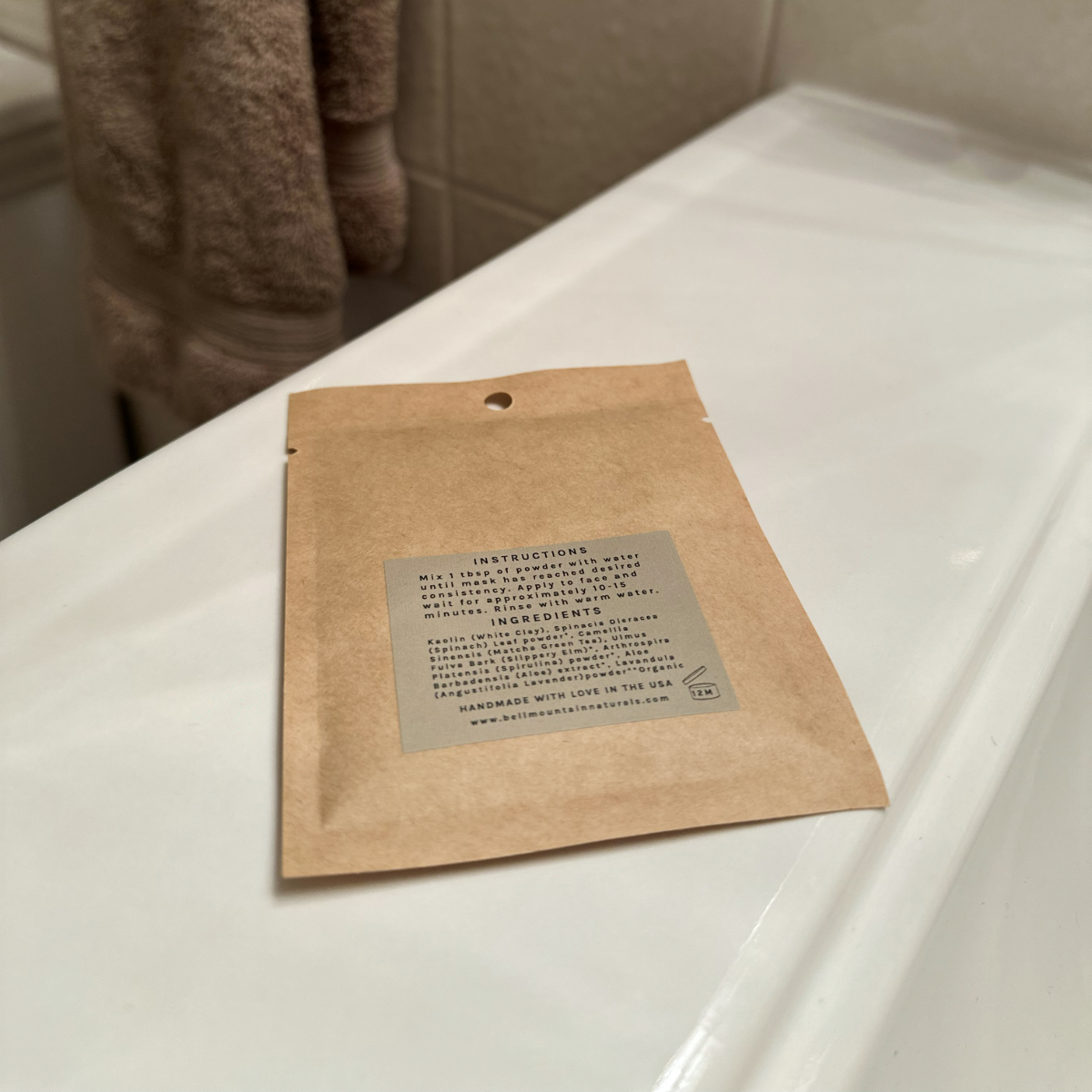 Bell Mouintain Face Mask - Green Theory, clay, back