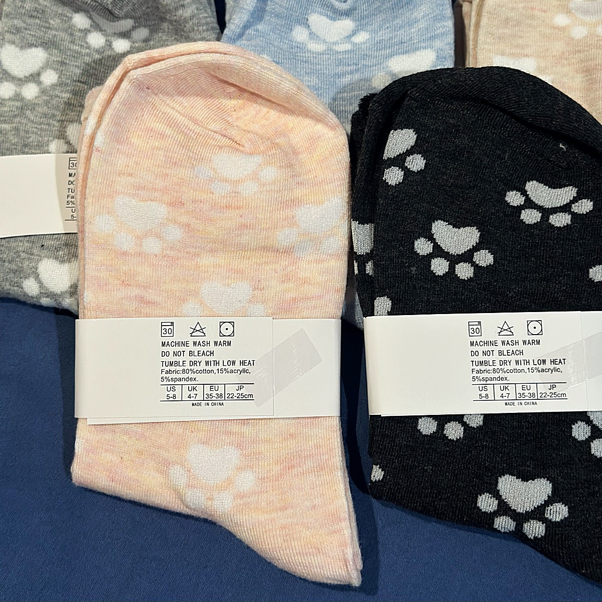 Familiar Footlings Ankle Socks - 5-pair set, care label