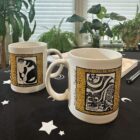 Mew & Brew Kitty Mug - pair, opposites