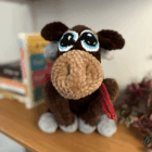 Snugglehorn - the crocheted Taurus, front