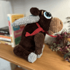 Snugglehorn - the crocheted Taurus, side
