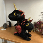 Twin Flame Dragon Plushies - pair, 1 large+ 1 small